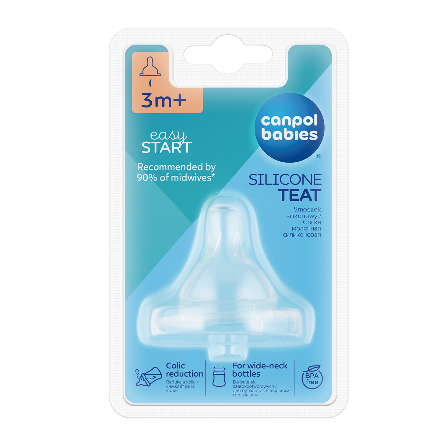 Canpol babies EasyStart Silicon Teat Variable for Wide Neck Bottle 1 pc