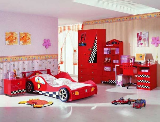 Kids Car Bed Set – Red Racing