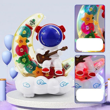 Moon Landing Shape Colorful Light Sound Musical Electric Transparent Gear Toys