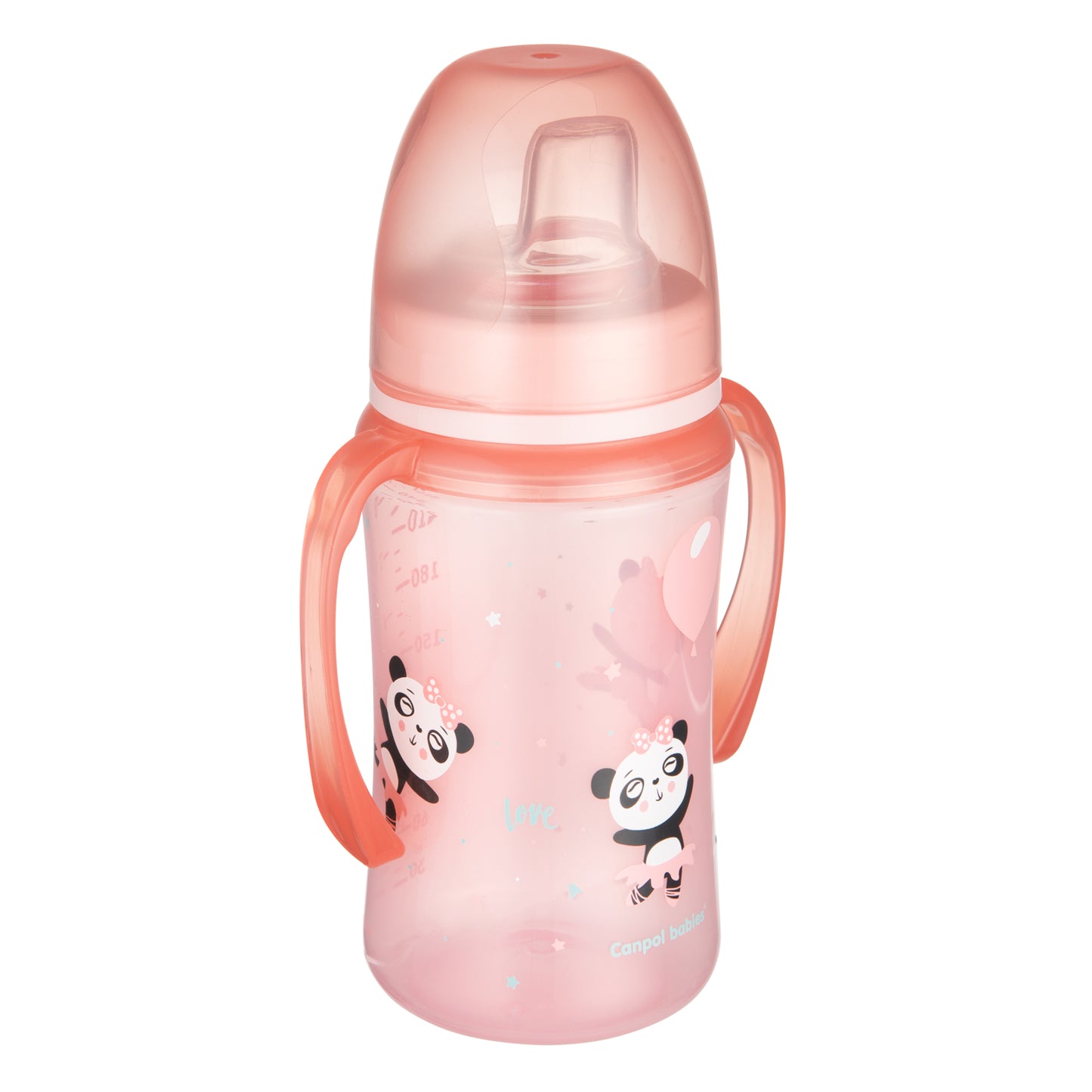 Canpol babies EasyStart Silicon Training Cup 240ml PP Exotic Animals pink