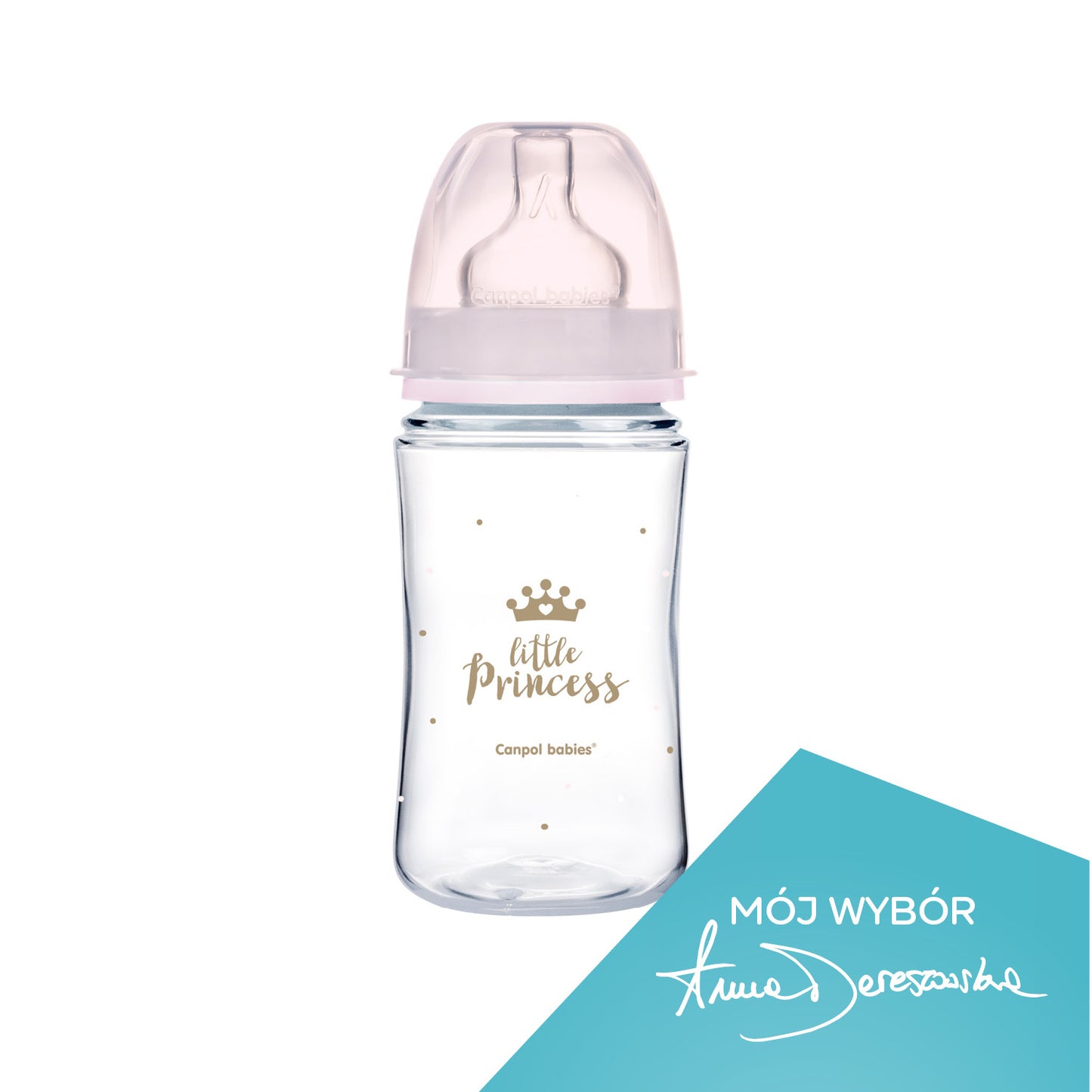 Canpol Babies Anti-Colic Wide Neck Bottle 240Ml Pp Princess Pink