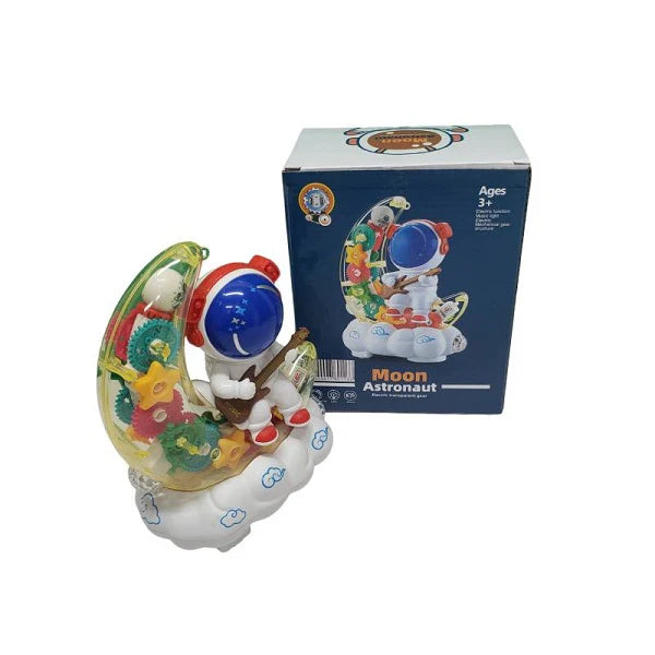 Moon Landing Shape Colorful Light Sound Musical Electric Transparent Gear Toys