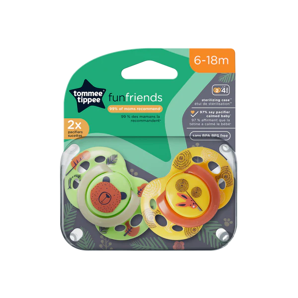 Tommee Tippee Fun Style Pacifiers 2-PK 6-18M