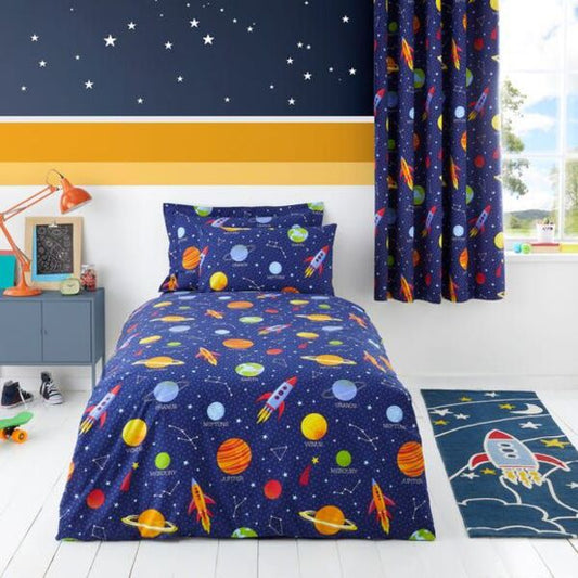 Space Rocket kids Cotton Bedsheet