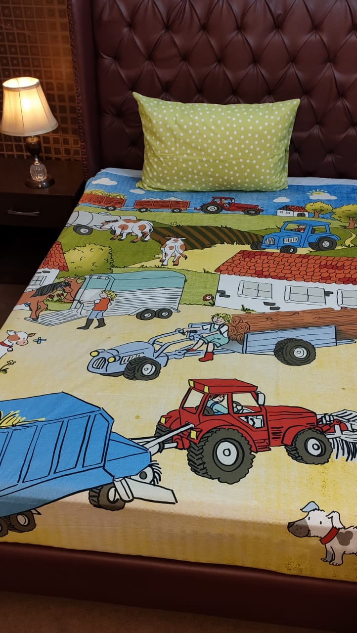 Farm kids cotton Bed Sheets