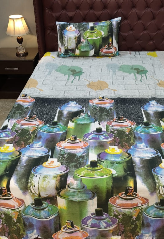 Oil Painting kids cotton Bed Sheets