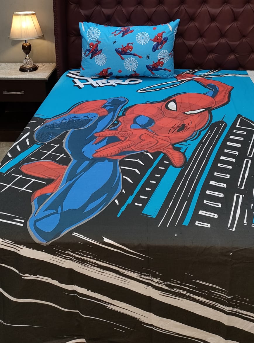Spiderman kids cotton Bed Sheet