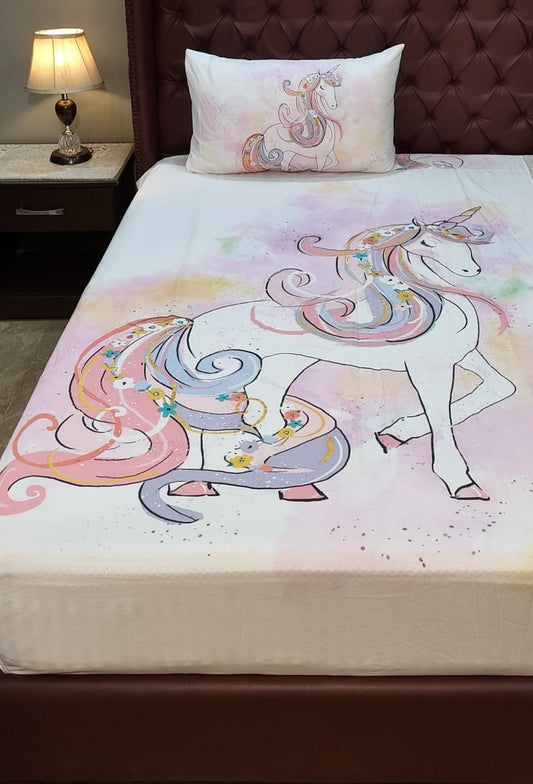 Unicorn kids cotton Bed Sheet