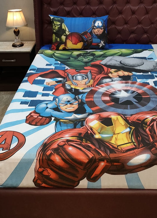 Avengers kids cotton Bed Sheet