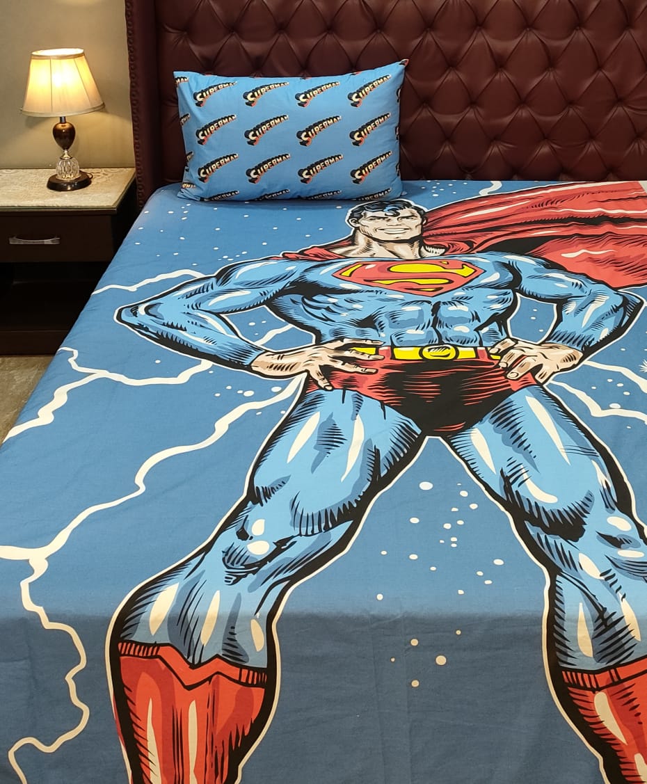Superman kids cotton Bed Sheet