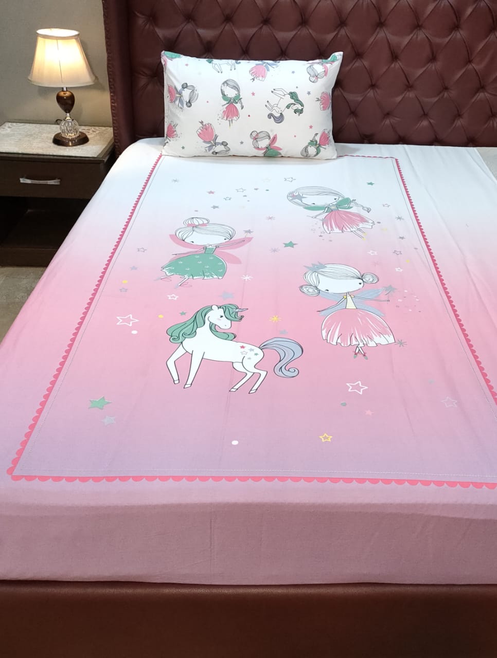 Doll And Unicorn Kids Percale Comforter Set