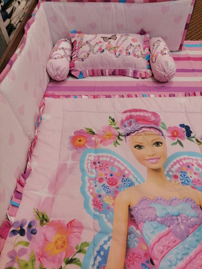 Barbie Theme Bedding Baby Cot Set