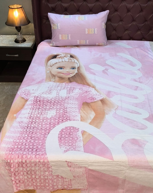 Barbie kids cotton Bed Sheet