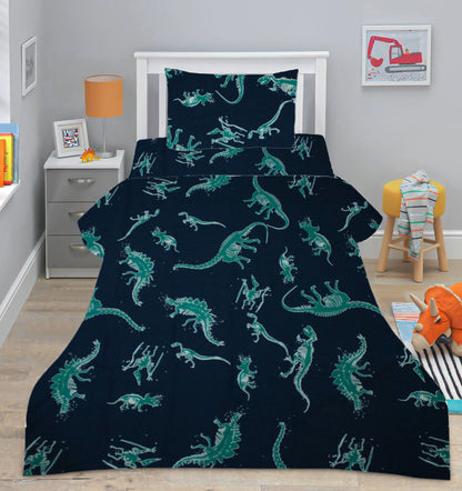 Dino Glow in the dark Bed Sheets