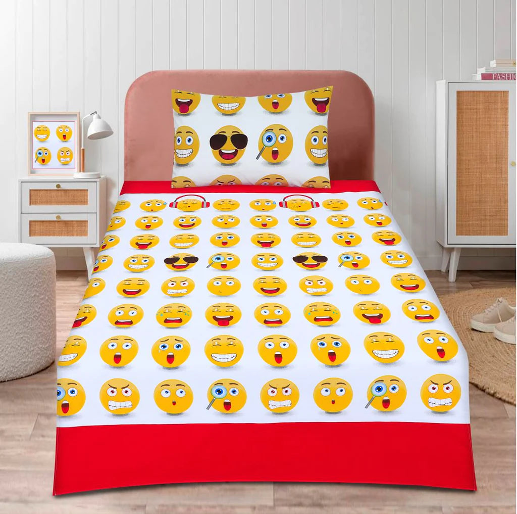 Icons Smileys kids cotton Bed Sheets