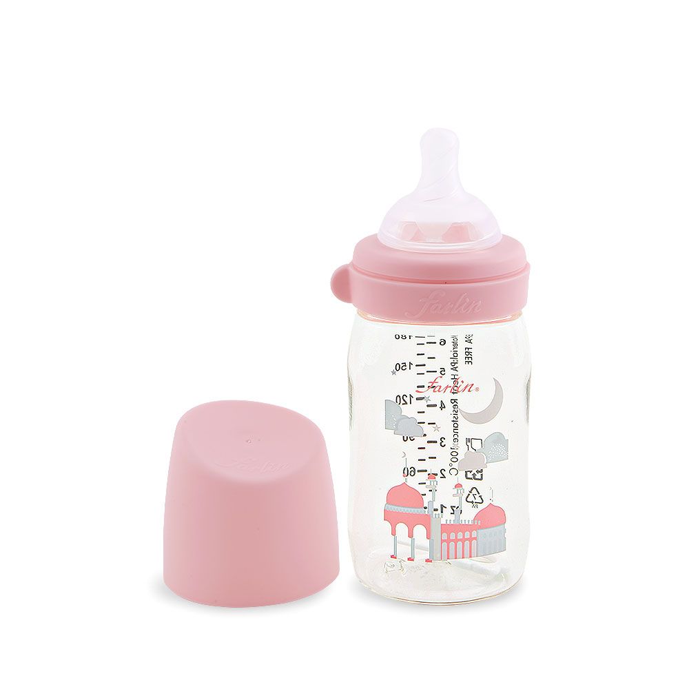 Farlin PA Wide-Neck Feeding Bottle 180ml – Pink