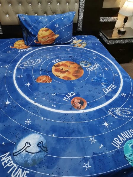 Space Kids cotton Bedsheet