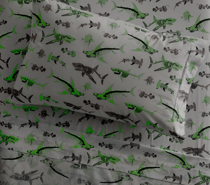 Shark Bones Glow in the dark Bed Sheets