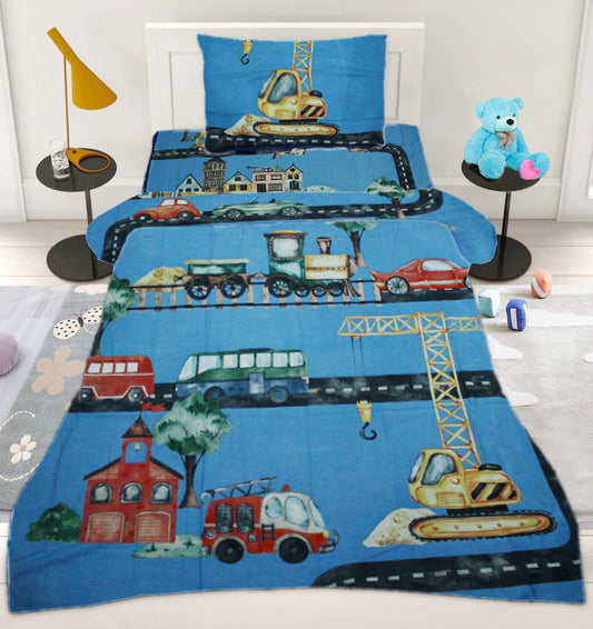 Construction Site kid cotton Bed Sheets